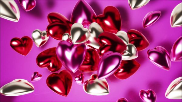 3D Colorful Hearts