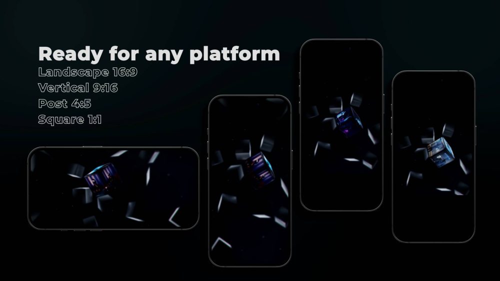 3D Cube Spin Reveal template dynamic cube logo animation preview