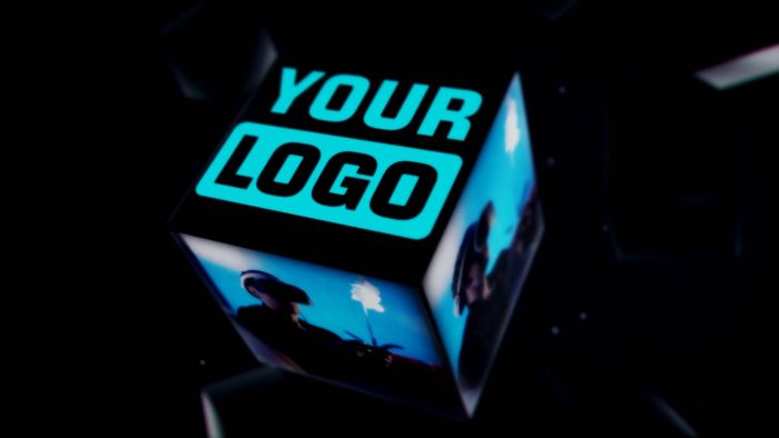 3D Cube Spin Reveal template dynamic cube logo animation preview