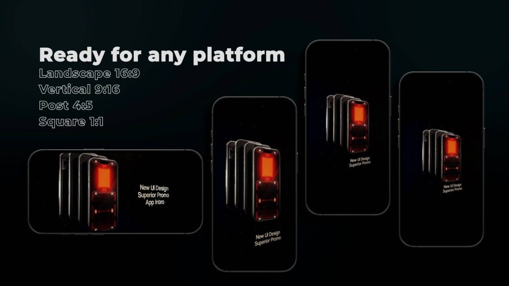 Black Phone Mockup 2 template modern mobile animation preview