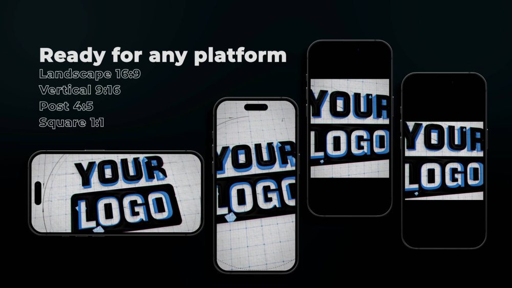 Blueprint Architect Reveal template technical logo animation preview