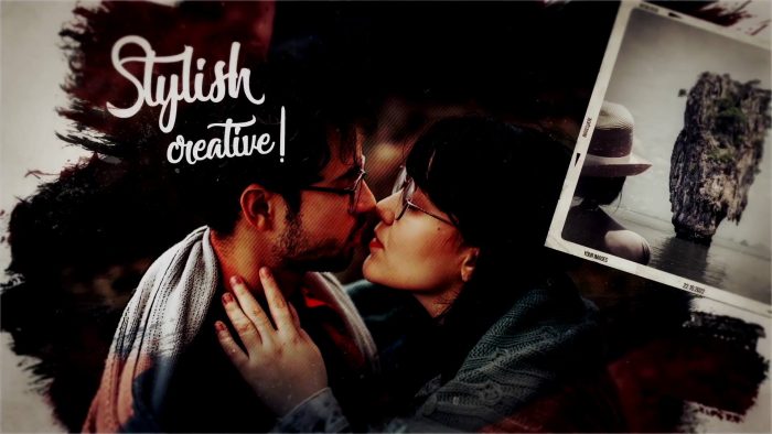 Brush Slideshow template – artistic brushstroke transitions