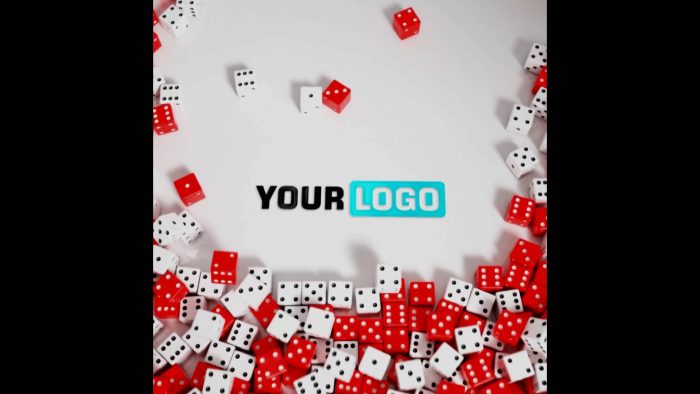 Casino Play Dices template dice roll logo animation preview