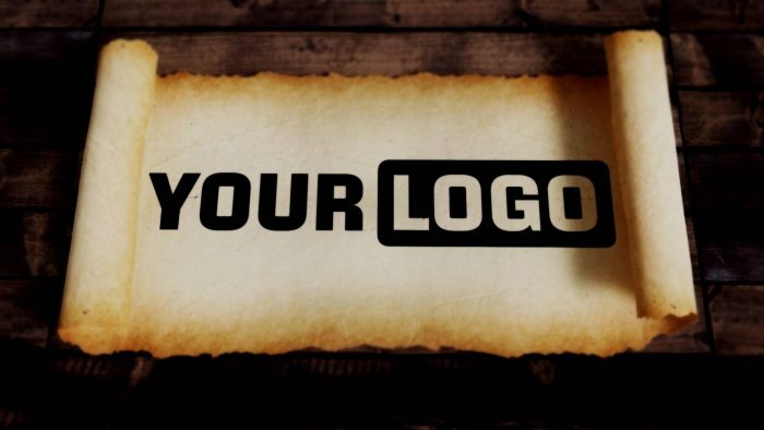 Classic Parchment Unveil template scroll logo animation preview