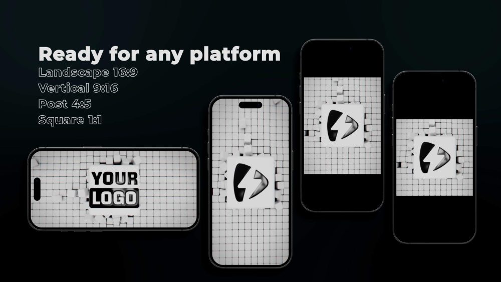 Cubes Build Up Intro animated 3D logo template
