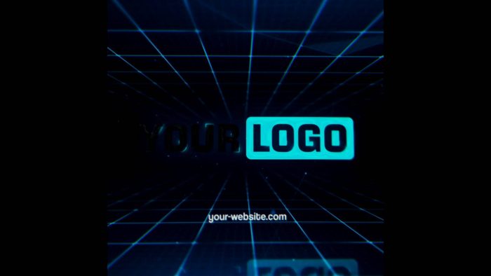Digital Wire Reveal template futuristic wireframe logo animation preview
