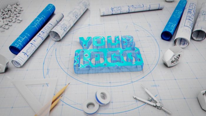 Engineer Blueprint Unveil template blueprint logo animation preview