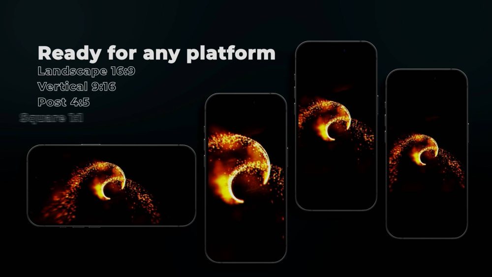 Fiery Reveal Spectacle template flame spark logo animation preview