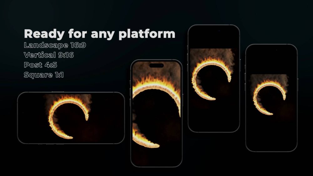 Fire Ring Unveil template fiery logo animation preview