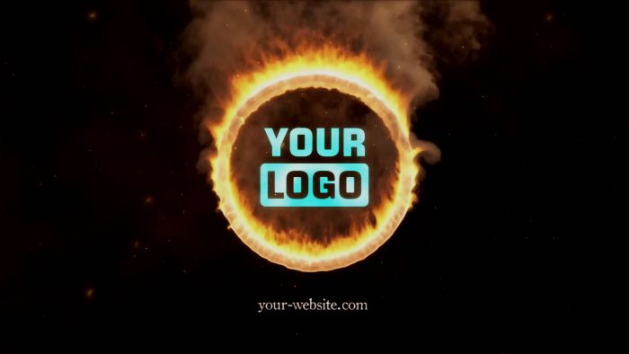 Fire Ring Unveil template fiery logo animation preview