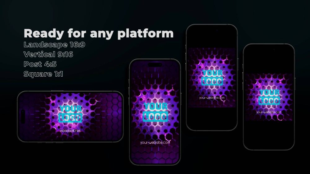 Futuristic Intro template high‑tech logo animation preview