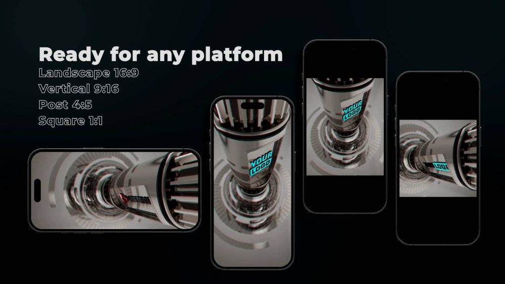 Futuristic Unveil template sleek technology logo animation preview