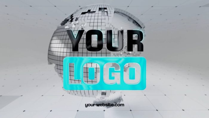Global Cube Reveal template 3D cube globe animation preview