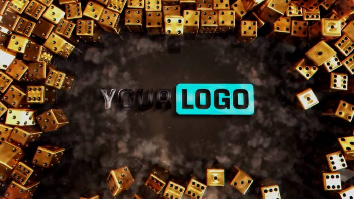 Golden Dice Reveal template spinning gold dice logo animation preview