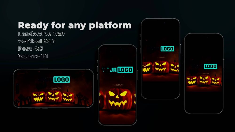 Graveyard Halloween Unveil template spooky logo animation preview
