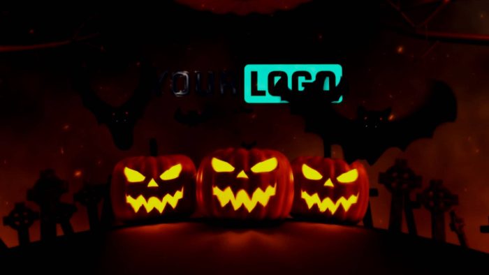 Graveyard Halloween Unveil template spooky logo animation preview