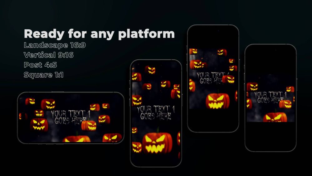 Halloween Scary Pumpkins template haunted pumpkin logo animation preview