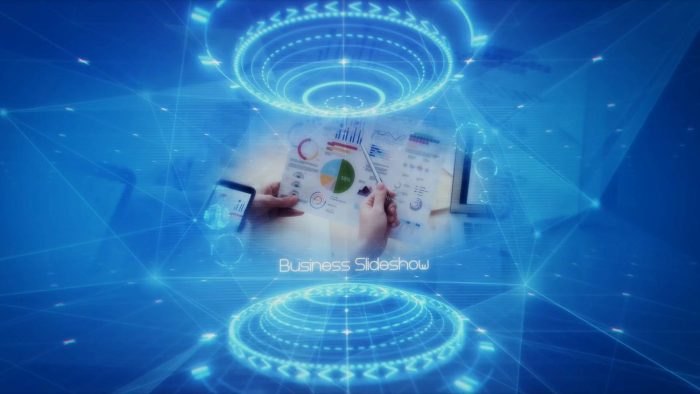 Hi Tech Slideshow Reveal template tech logo slideshow animation preview