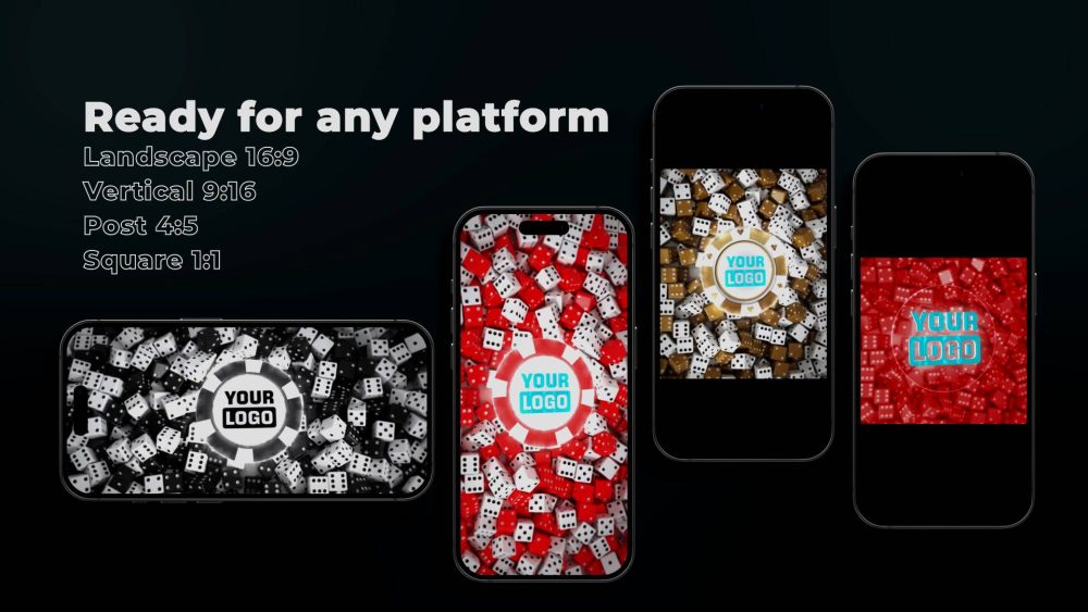 Online Games Dices template multi‑dice logo animation preview
