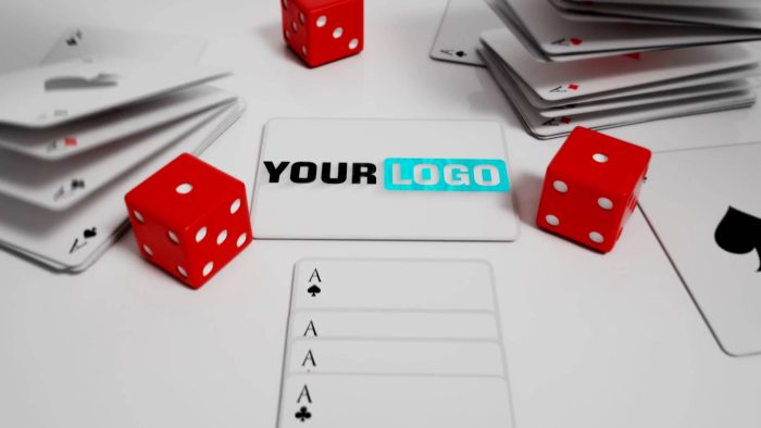 Playing Cards Reveal template card-flip logo animation preview