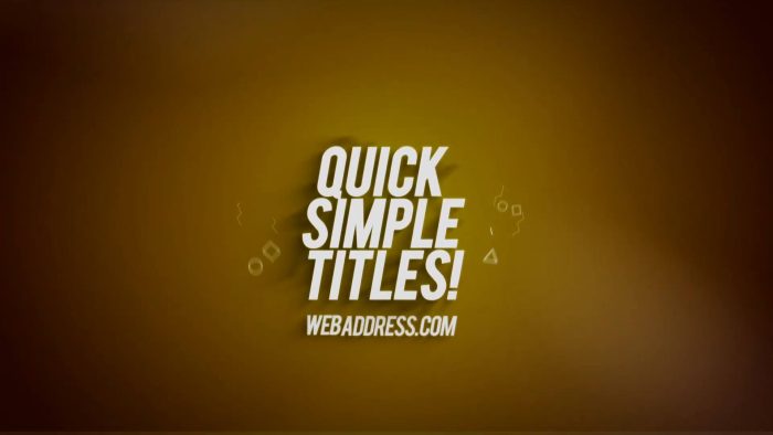 Quick And Simple Title Reveal – Fast MOGRT Template for Premiere Pro