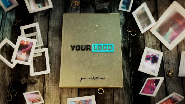 Romantic Book Reveal template tender page-turn logo animation preview