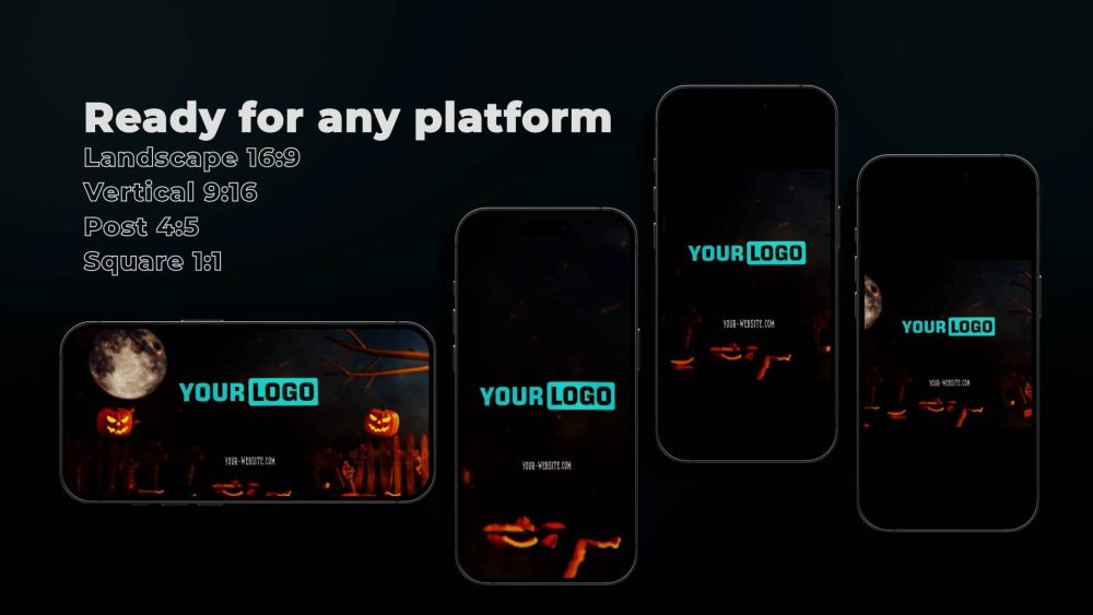Scary Pumpkin Explosion template haunted pumpkin blast logo preview