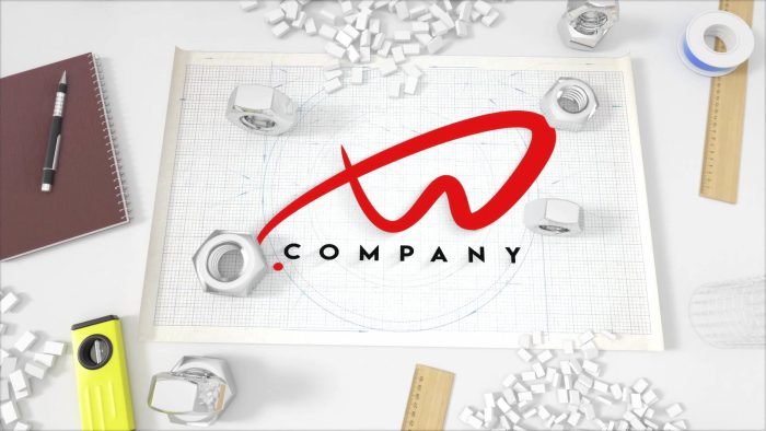 Construction Blueprint technical reveal After Effects