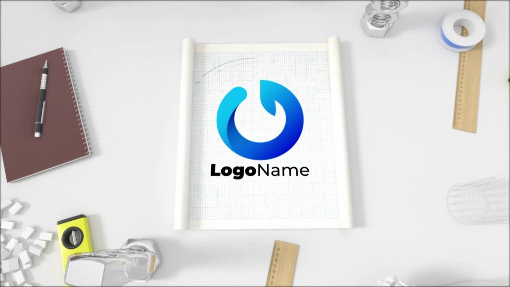 Construction Blueprint – Technical Logo Reveal for Premiere Pro