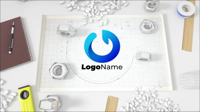 Construction Blueprint – Technical Logo Reveal for Premiere Pro