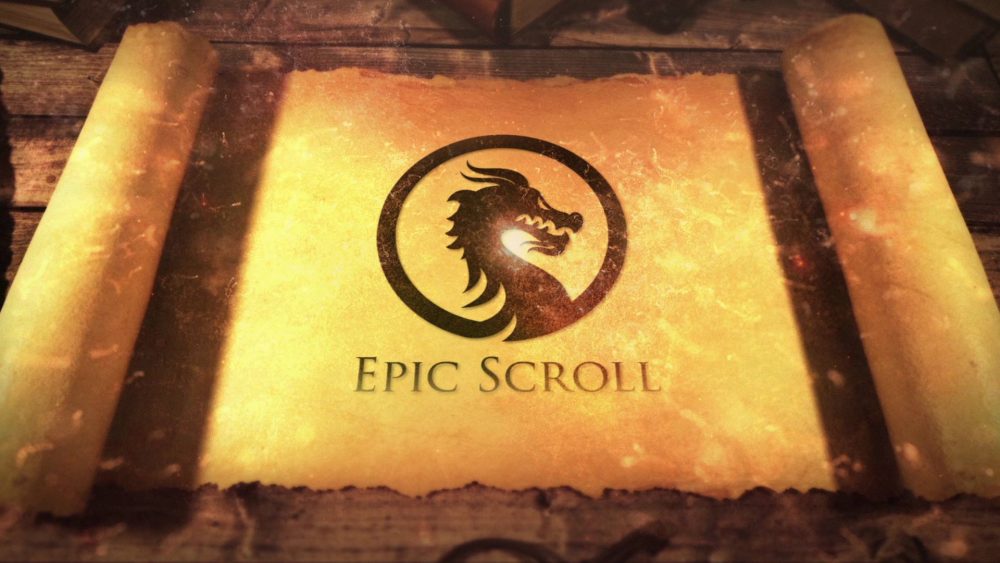 Legendary Epic Scroll Logo Reveal – Ancient Parchment Logo Animation for Premiere Pro