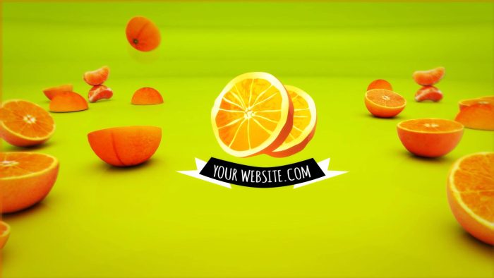 Orange Fruit Logo Reveals fresh citrus reveal After Effects