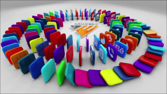 3d Social Media Domino Logo Reveal - After Effects