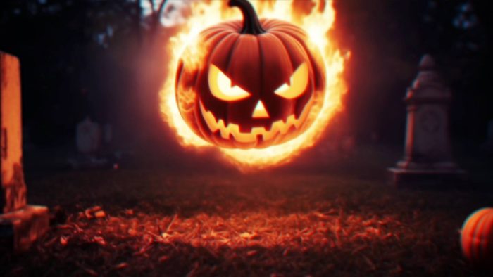 Burning Pumpkin Explosion fiery reveal After Effects